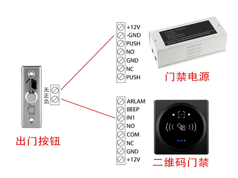 1631777617557104.jpg 出門按鈕如何與二維碼門禁設備接線800P_01.jpg